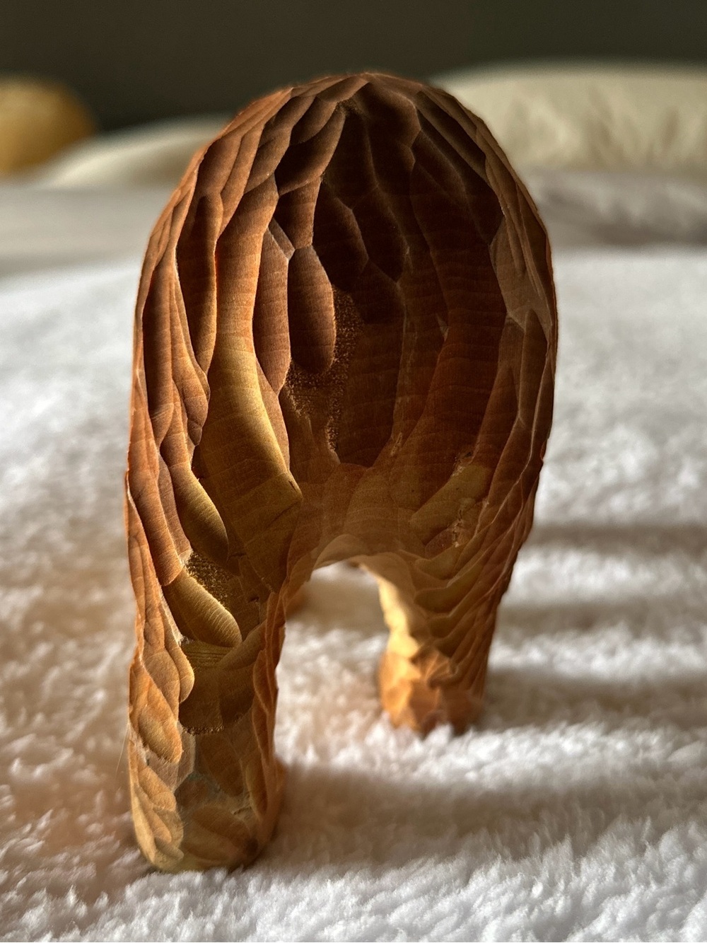Hand Carved Wood Bear Figurine | Grizzly Bear Sculpture Folk Art Cabin Decor - Picture 3 of 8